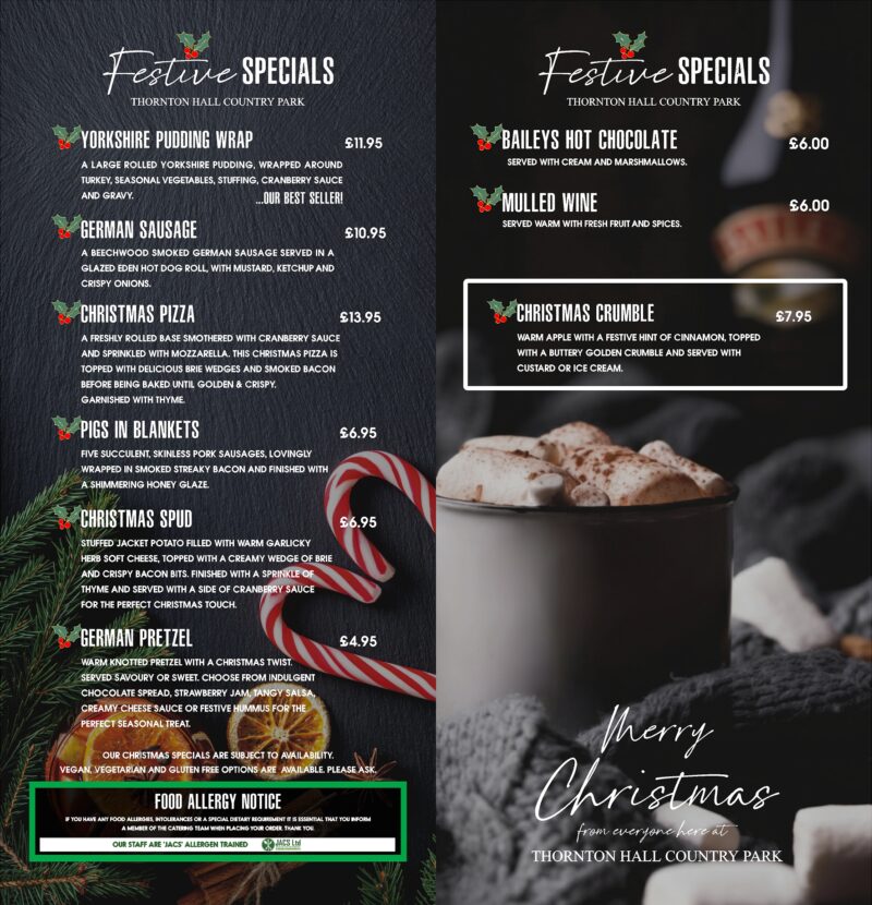 Festive Specials menu